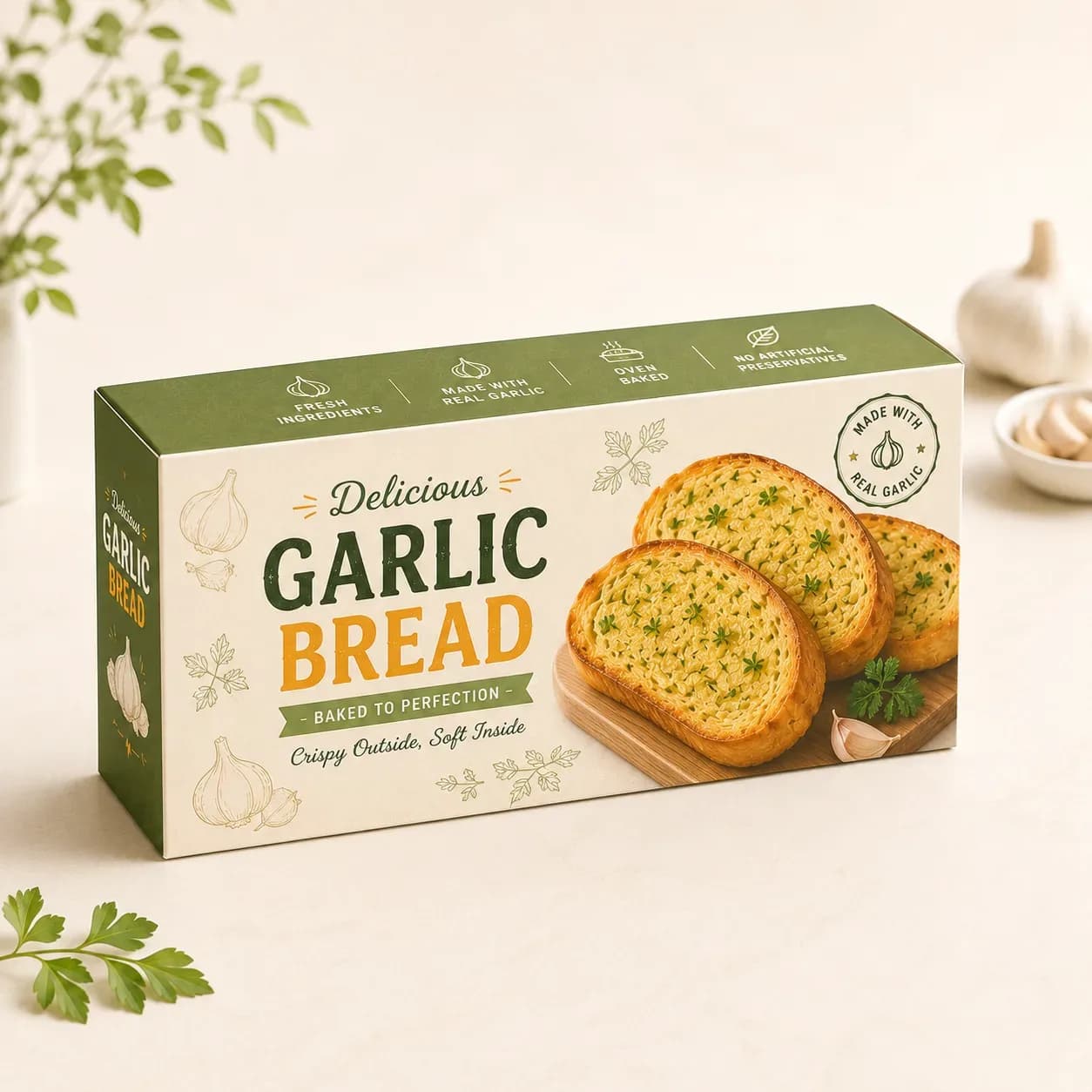 Garlic Bread Packaging Box